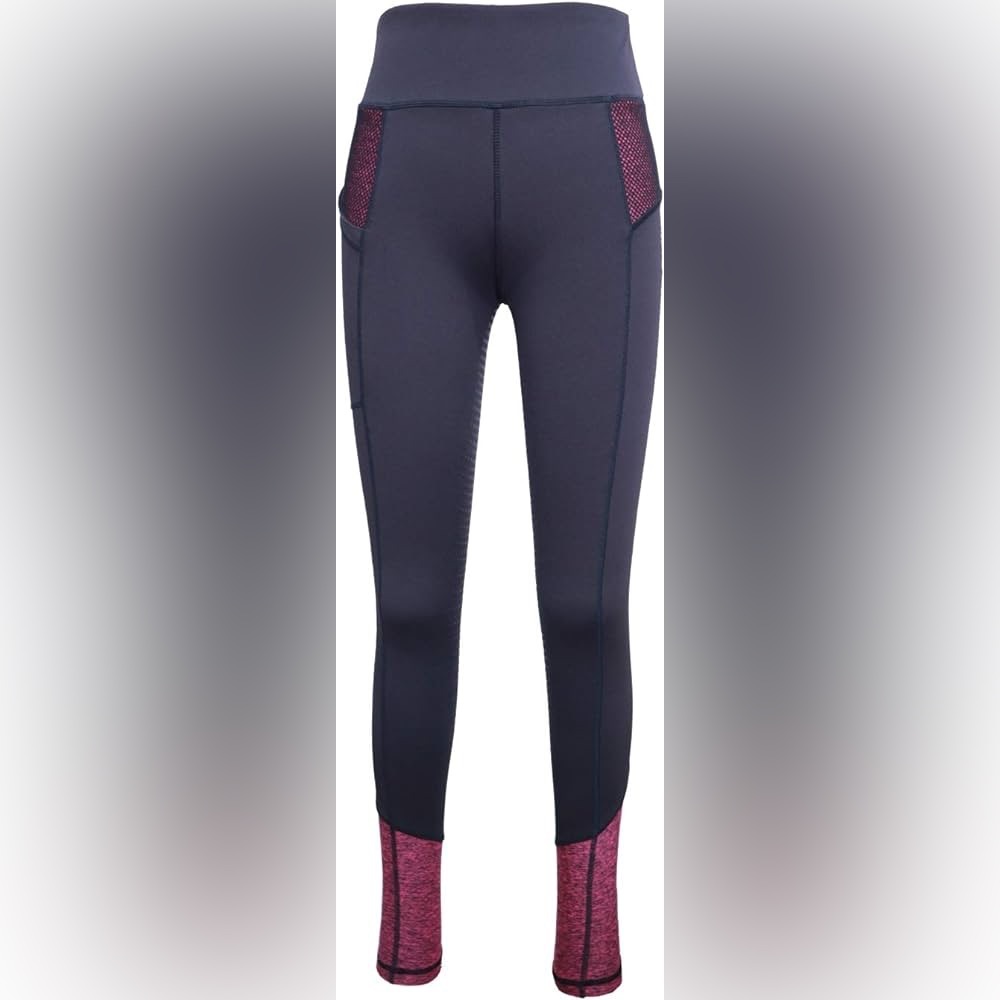 HR Farm Women's Silicone Horse Riding Gel Grip Pull On Leggings with Pocket